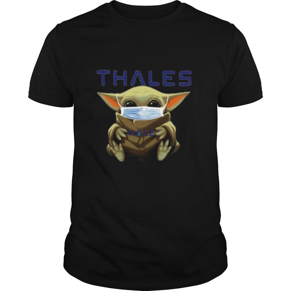 Star wars baby yoda mask hug thales shirt