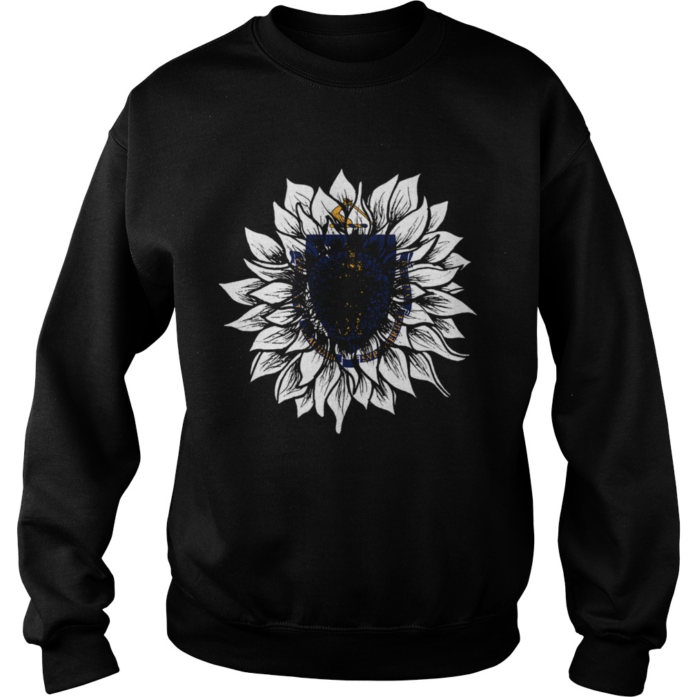 Sunflower Massachusetts Flag  Sweatshirt