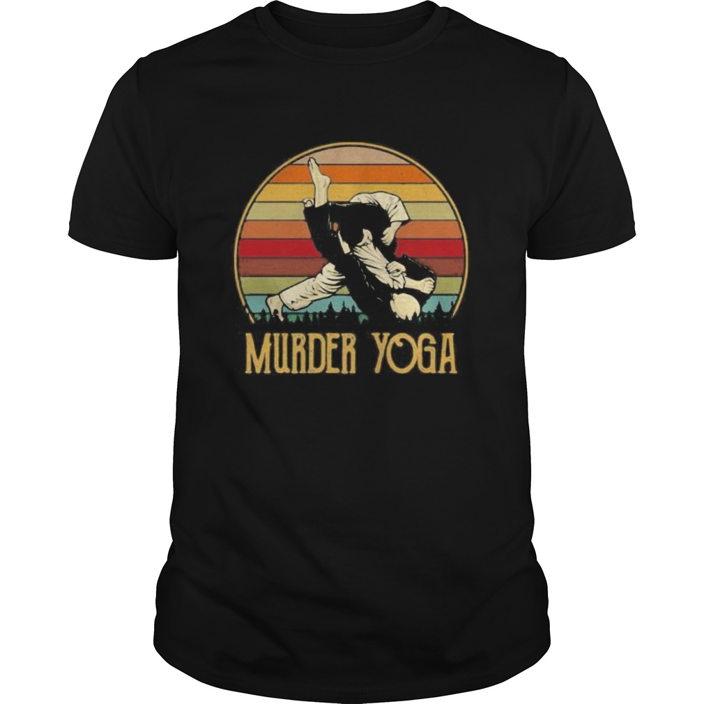 Taekwondo murder yoga vintage retro black shirt