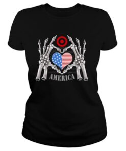 Target Logo America USA Forever Skeleton Skull Bones Hand shirt