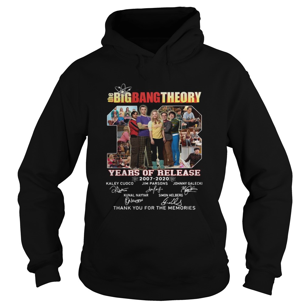 The Big Bang Theory Years Of Release 20072020 Signatures Thank You For The Memories Hoodie