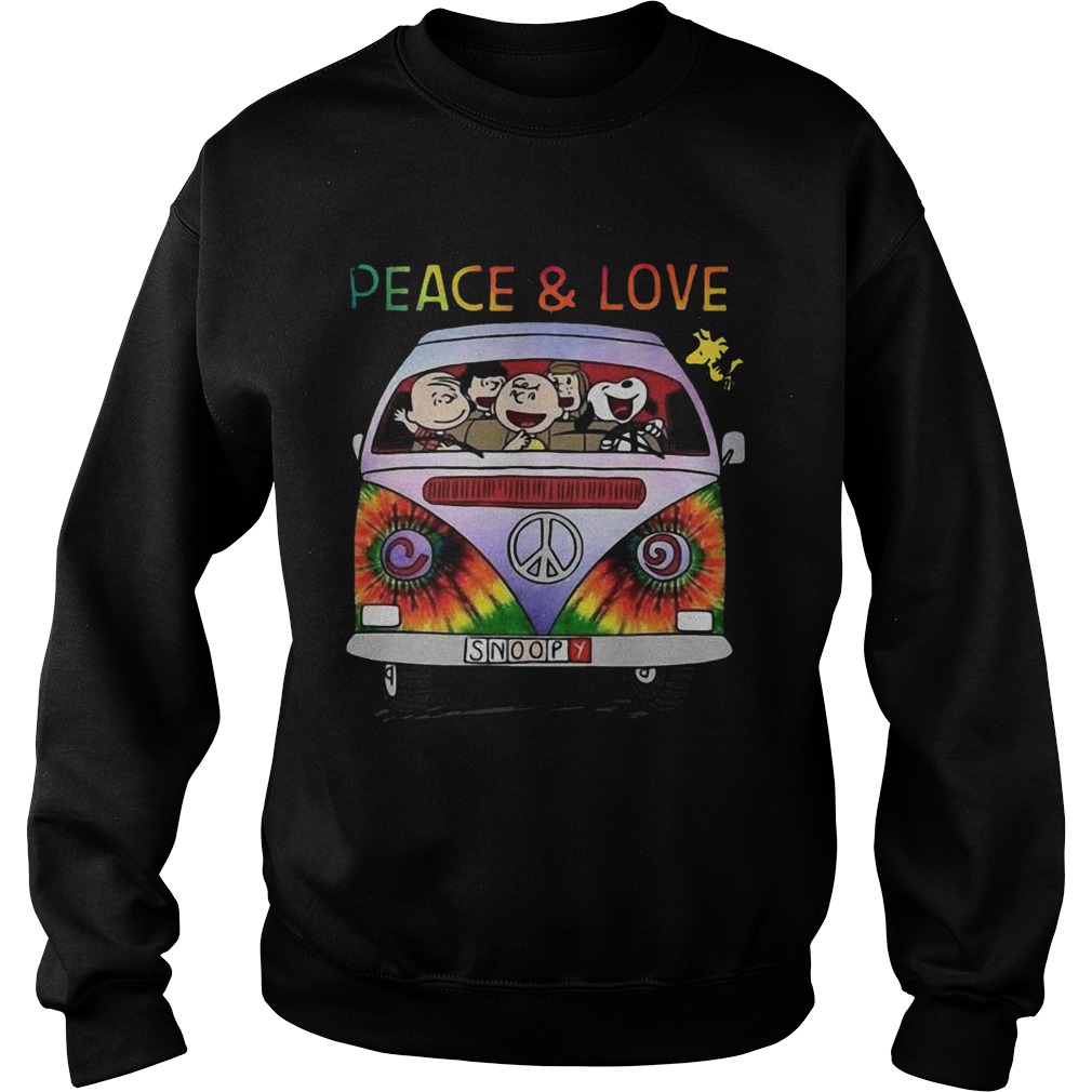 The Peanuts Hippie Driver Peace And Love Sweatshirt