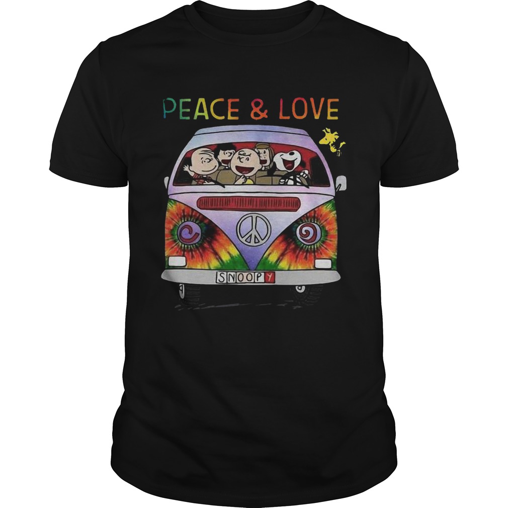 The Peanuts Hippie Driver Peace And Love shirt