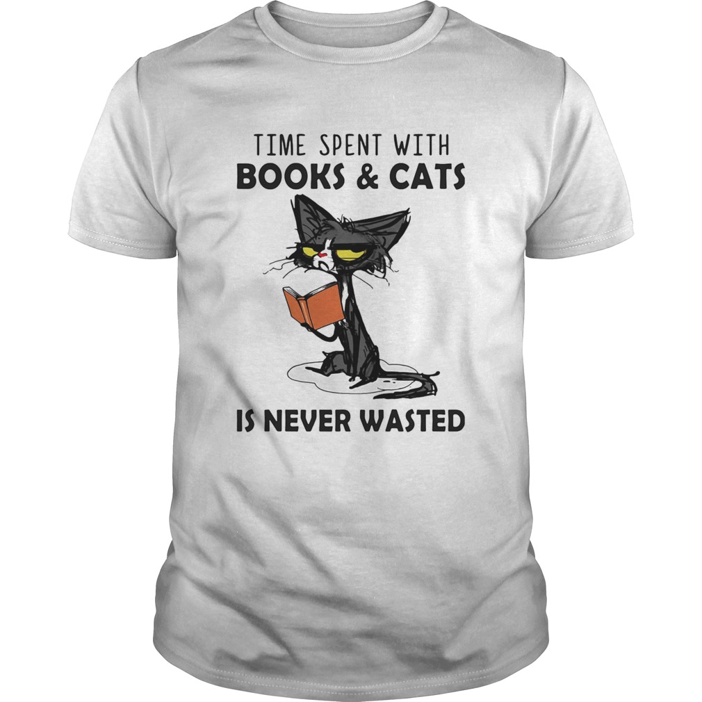 Time Spent With Books And Cats Is Never Wasted shirt