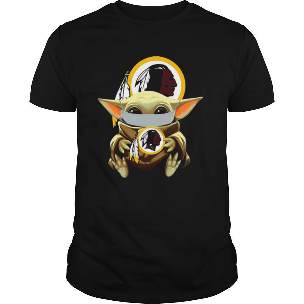 Top Star Wars Baby Yoda Face Mask Washington Redskins shirt