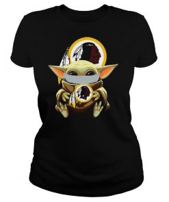 Top Star Wars Baby Yoda Face Mask Washington Redskins shirt