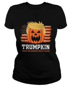 Trumpkin Make Halloween Great Again American Flag  Classic Ladies