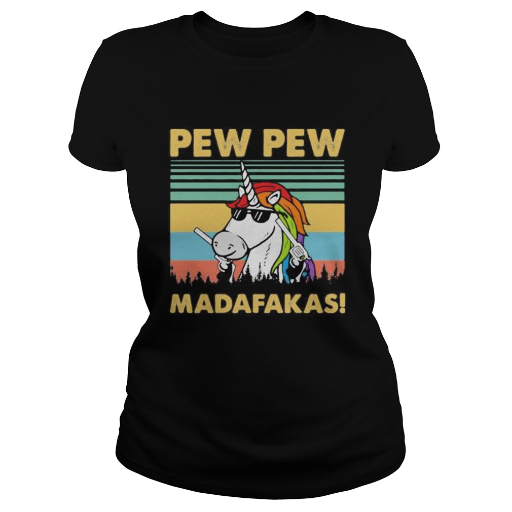 Unicorn pew pew madafakas vintage retro 2020 Classic Ladies