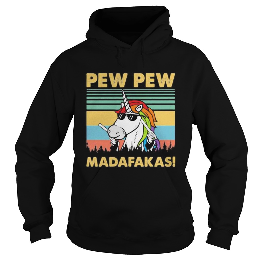 Unicorn pew pew madafakas vintage retro 2020 Hoodie