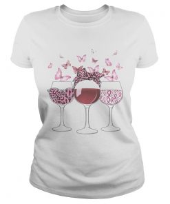 WINE BREAST CANCER BUTTERFLY  Classic Ladies