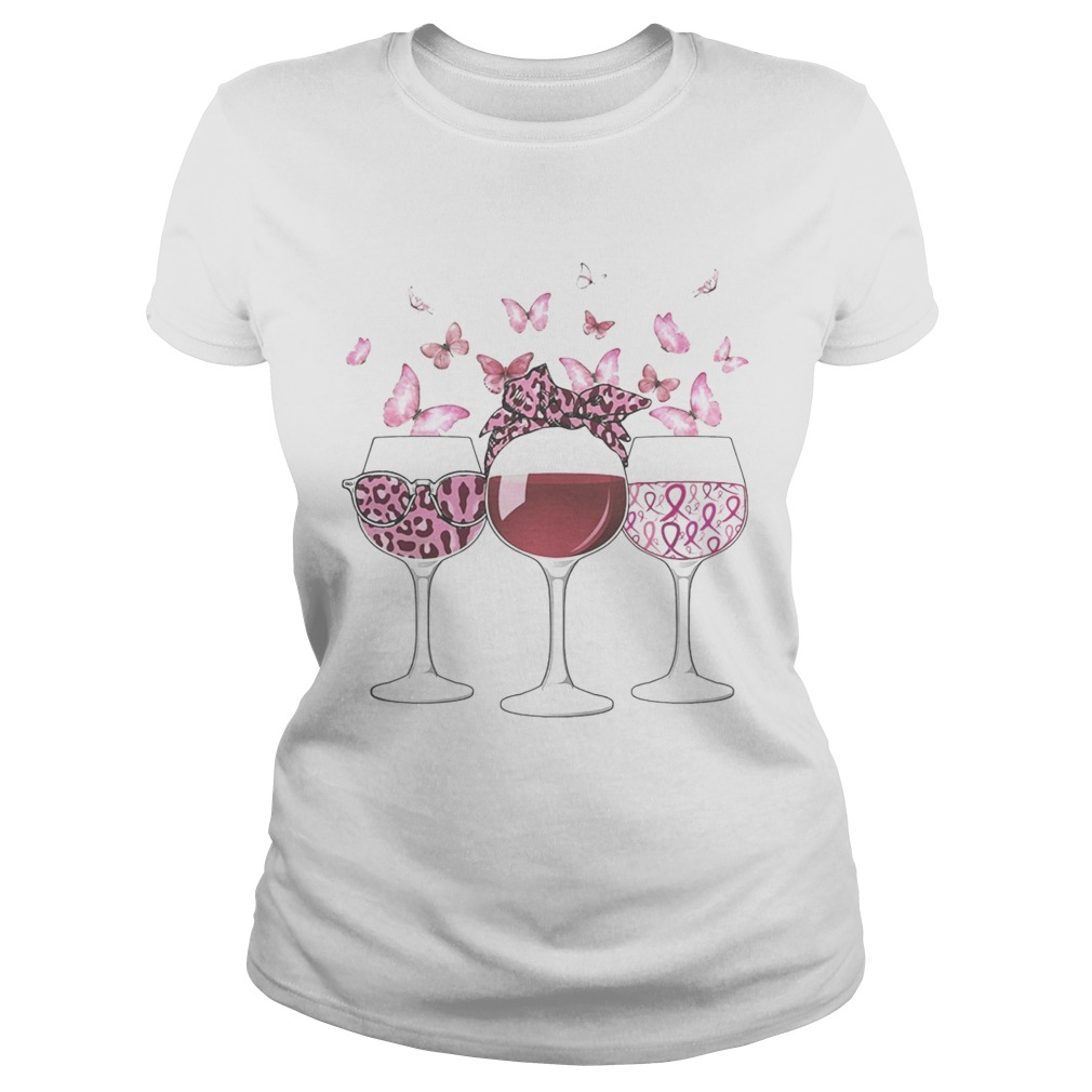 WINE BREAST CANCER BUTTERFLY Classic Ladies