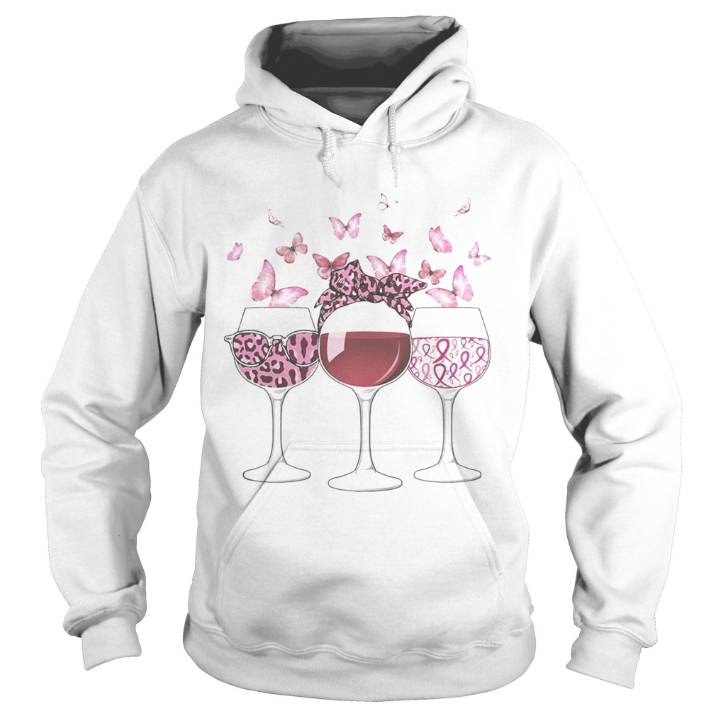 WINE BREAST CANCER BUTTERFLY Hoodie