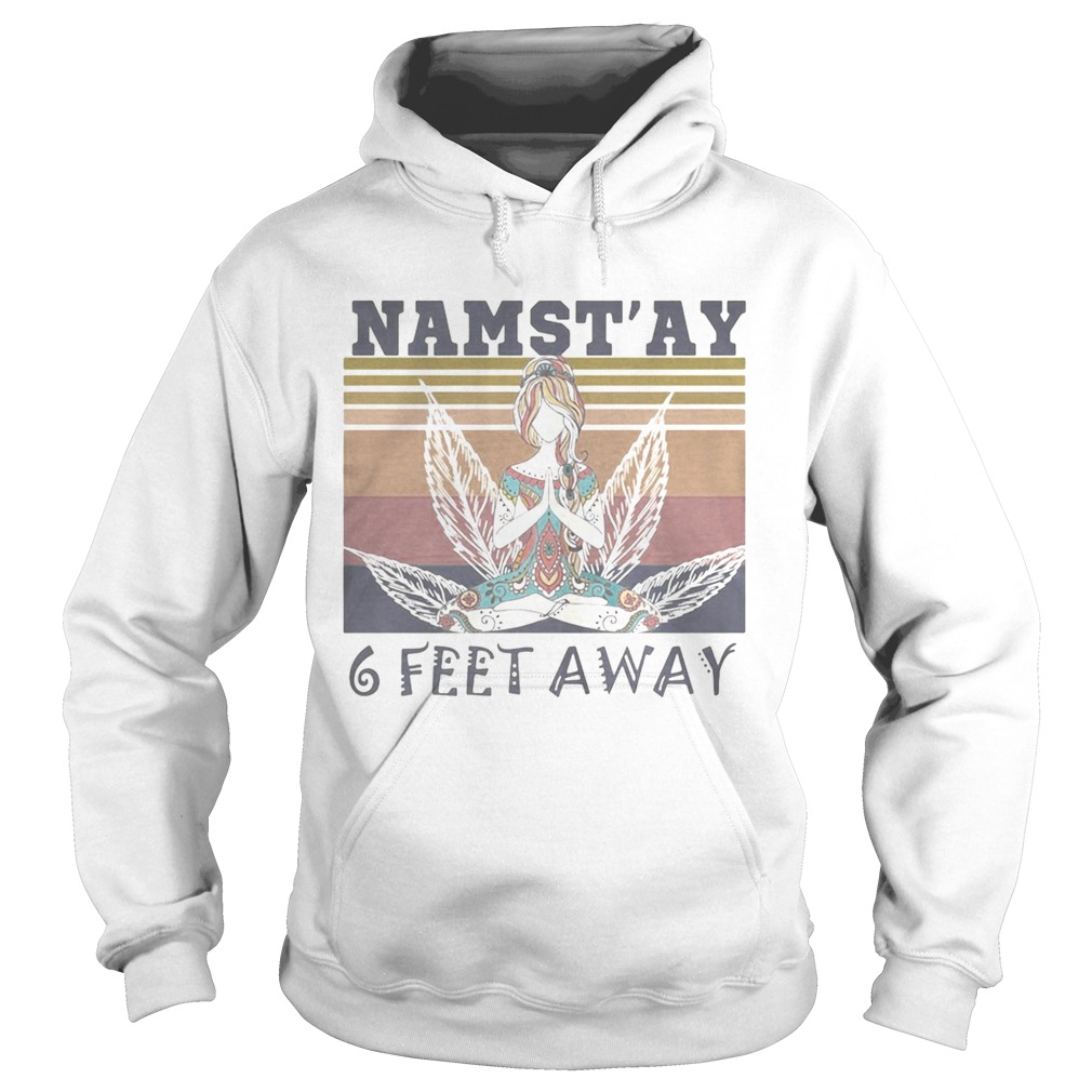 Weed yoga chill girl namastay 6 feet away vintage retro Hoodie