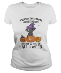 When black cats prowl and pumpkins gleam may luck be yours on halloween pumpkins  Classic Ladies