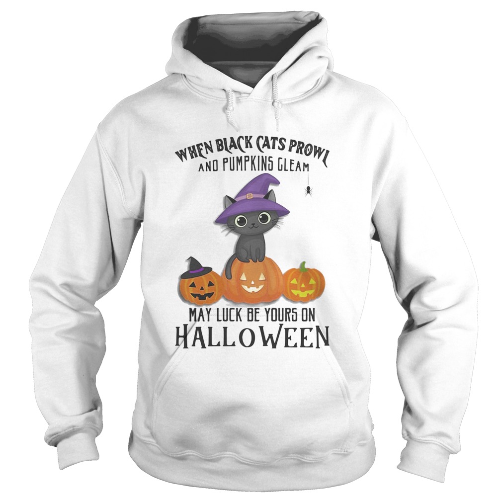 When black cats prowl and pumpkins gleam may luck be yours on halloween pumpkins Hoodie