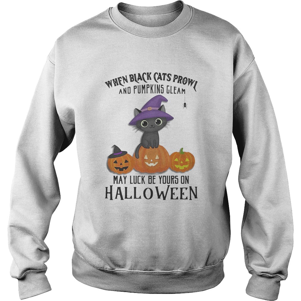 When black cats prowl and pumpkins gleam may luck be yours on halloween pumpkins Sweatshirt