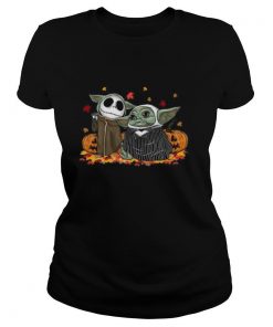 Baby Jack Skellington and Baby Yoda Happy Halloween shirt