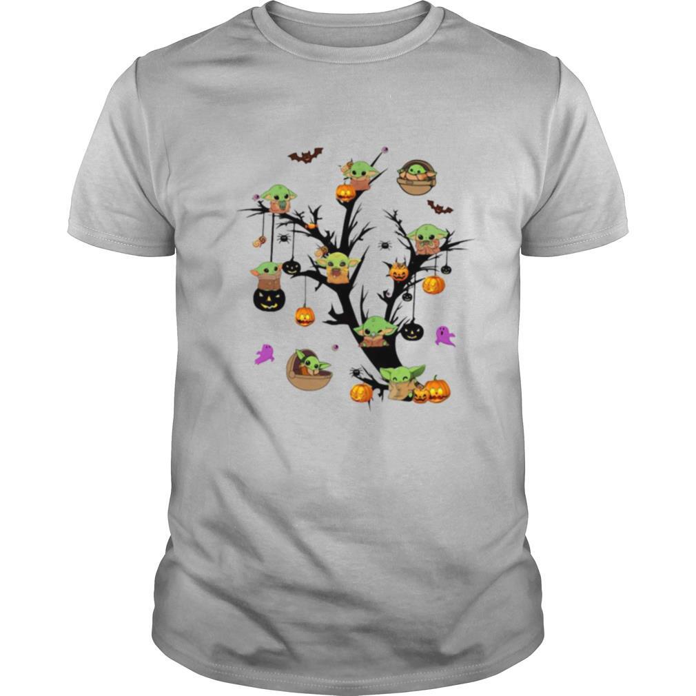 Baby Yoda And Pumpkin Tree Halloween shirt