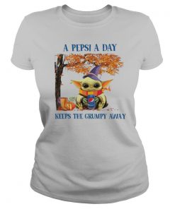 Baby Yoda Hug Pepsi A Pepsi A Day Keeps The Grumpy Away Halloween shirt