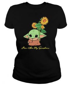 Baby yoda holding sunflower you are my sunshine shirt