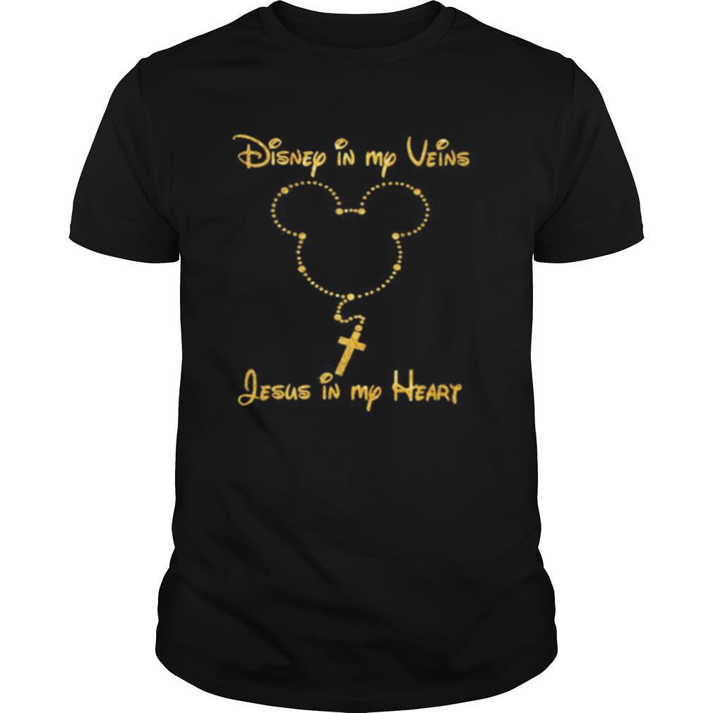 Disney mickey mouse in my veins jesus in my heart shirt