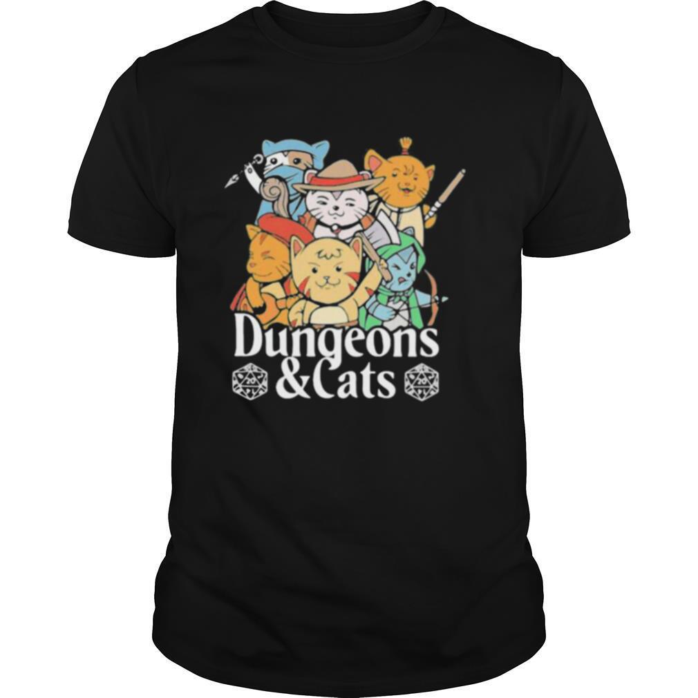 Dungeons And Cats Game Characters Art shirt