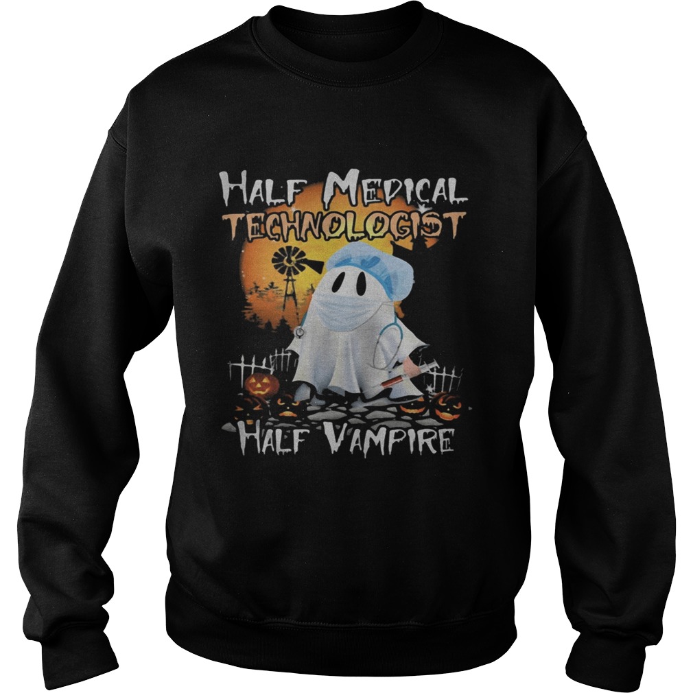 Halloween ghost half medical technologist half vampire  Sweatshirt