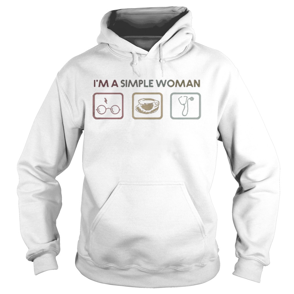 Im A Simple Woman I Like Harry Potter Coffee And Nurse Hoodie