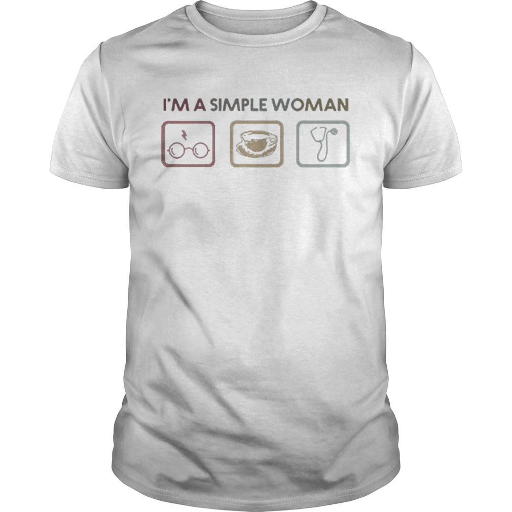 Im A Simple Woman I Like Harry Potter Coffee And Nurse shirt