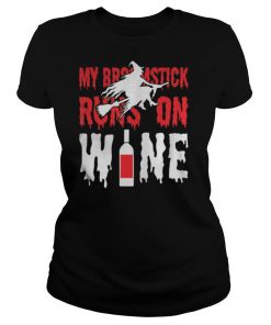 My Broomstick Runs On Wine Halloween shirt