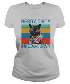 Nerdy Dirty Inked And Curvy Cat Vintage Retro shirt