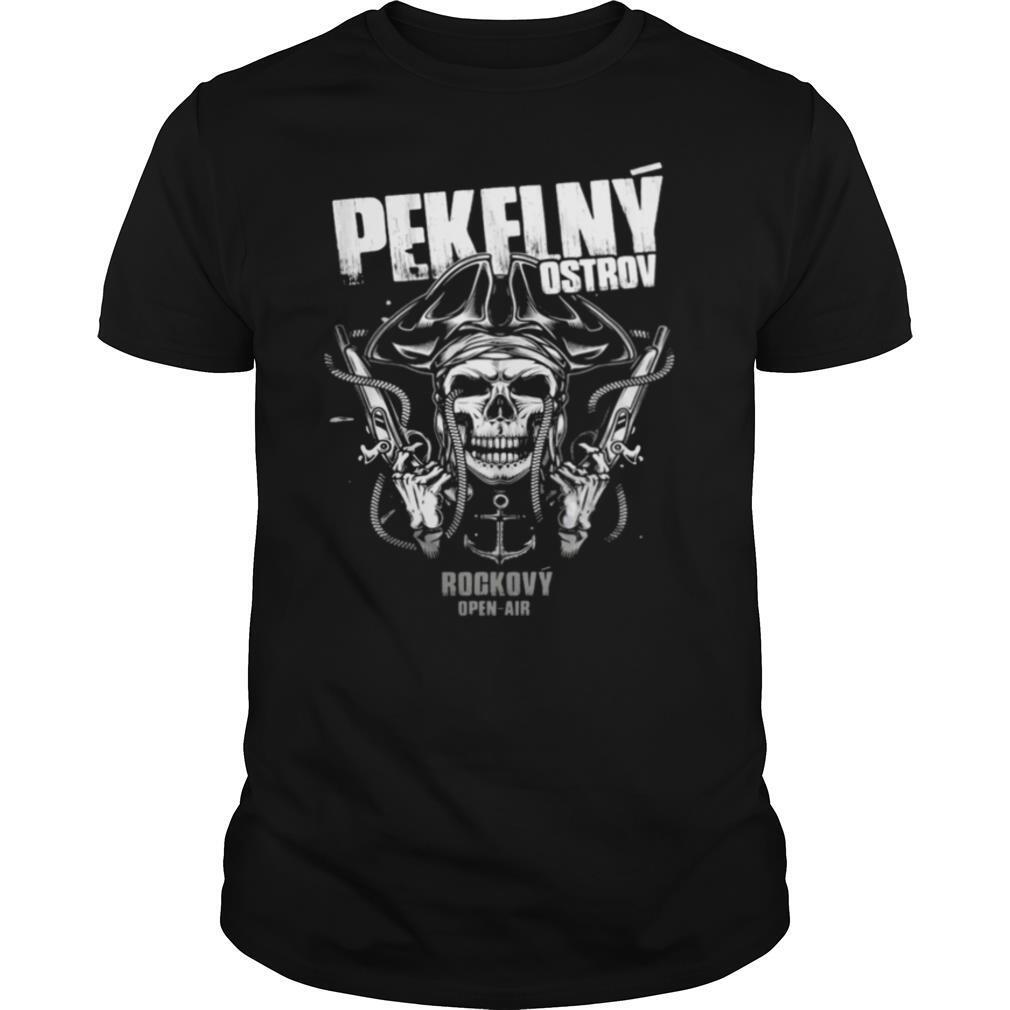 Skull cowboy pekflny ostrov rockovy open air shirt