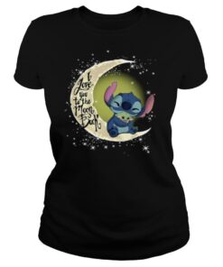 Stitch Hug Baby Yoda I Love You To The Moon And Back shirt