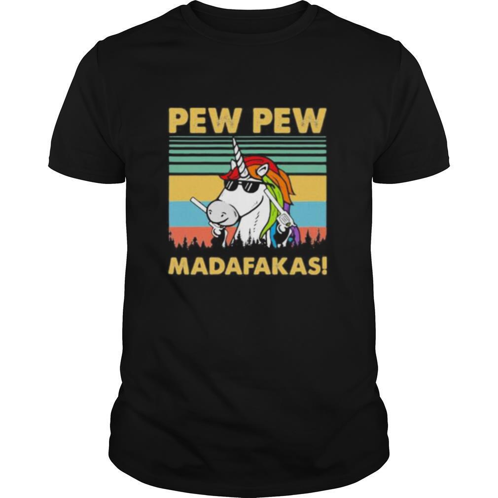 Unicorn pew pew madafakas vintage retro 2020 shirt