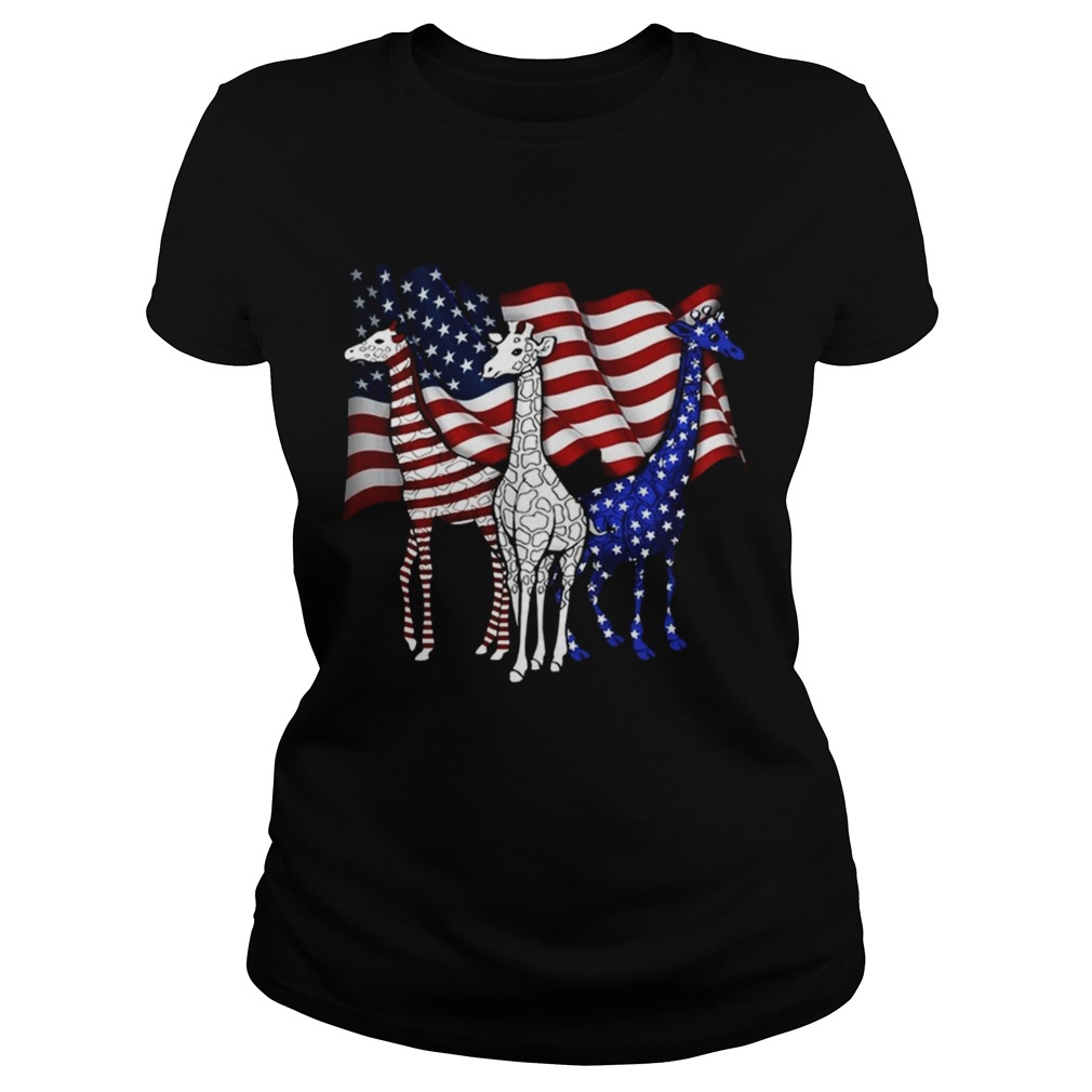 American Flag Giraffes Classic Ladies