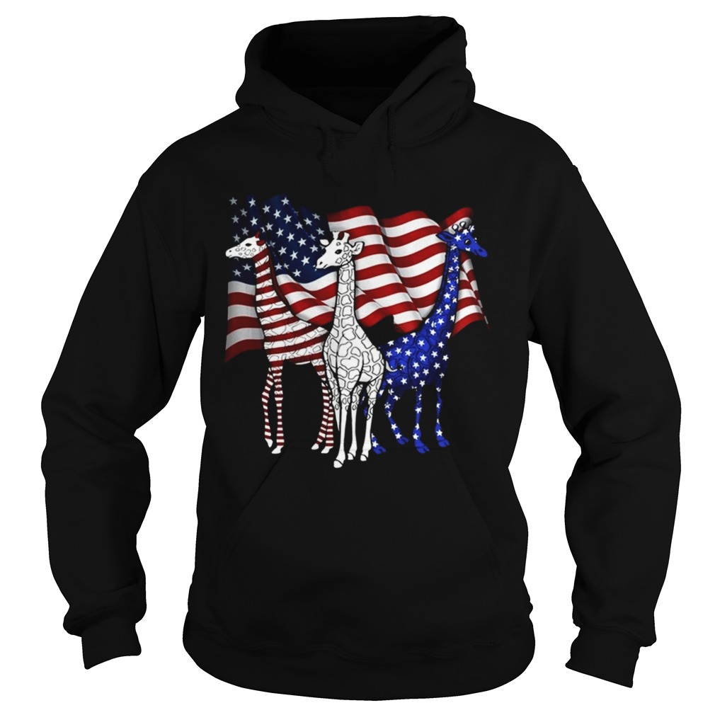 American Flag Giraffes Hoodie