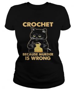 Black cat Crochet because murder is wrong  Classic Ladies