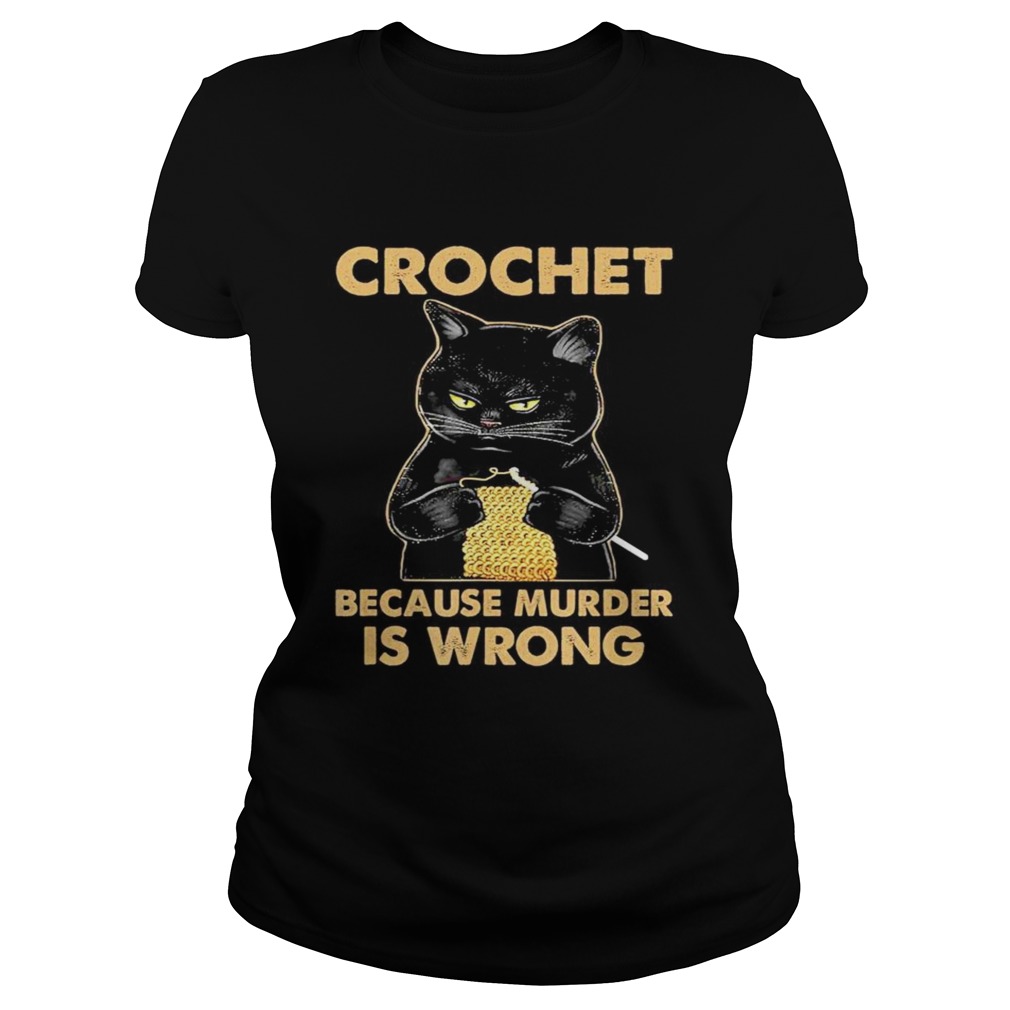 Black cat Crochet because murder is wrong  Classic Ladies