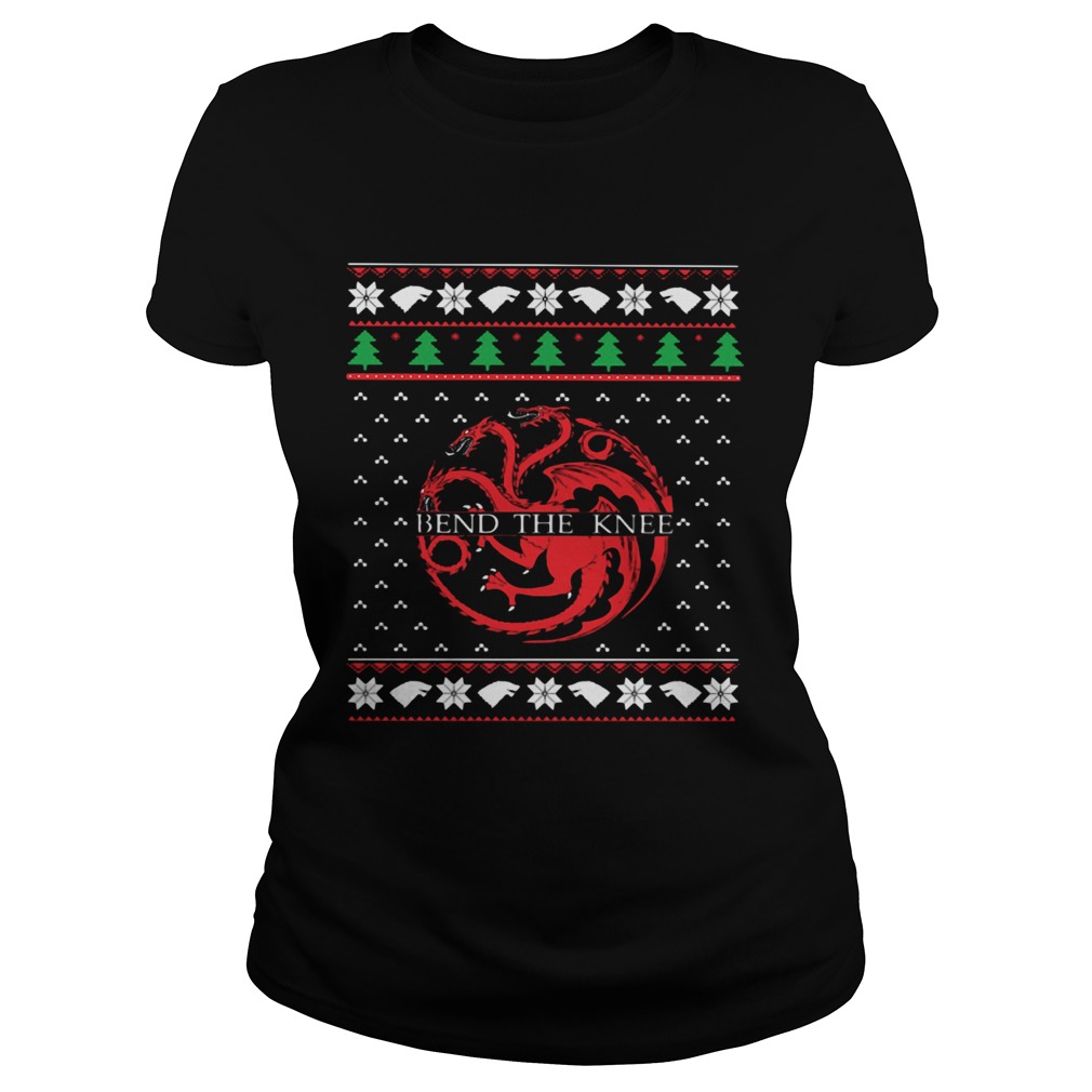 Game Of Thrones Bend The Knee Ugly Christmas Classic Ladies