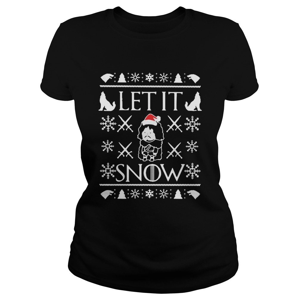 Game of Thrones Jon Snow Let It Snow Ugly Christmas Classic Ladies