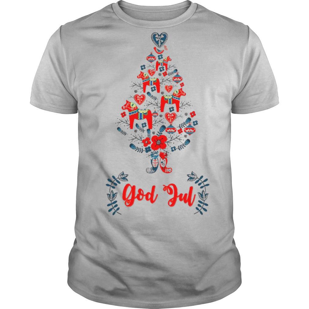 God Jul Dala Horse Tree Swedish shirt