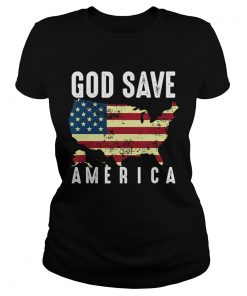 God Save America US Flag Patriotic American  Classic Ladies