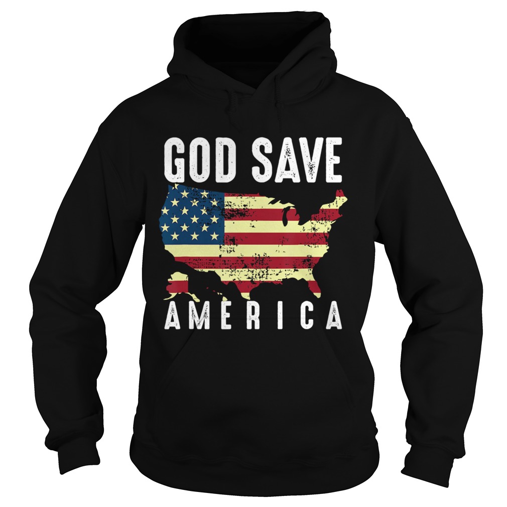 God Save America US Flag Patriotic American Hoodie