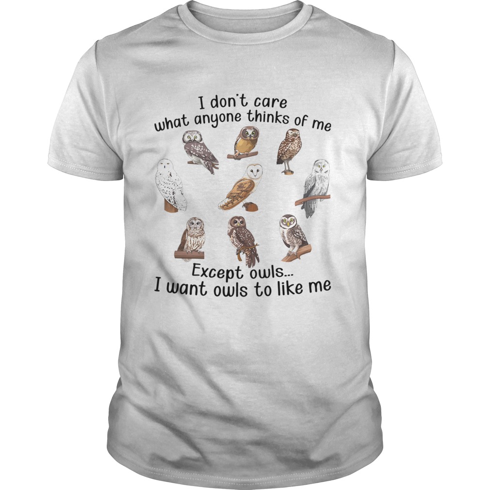 I Dont Care What Anyone Thinks Of Me Except Owls I Want Owls To Like Me shirt