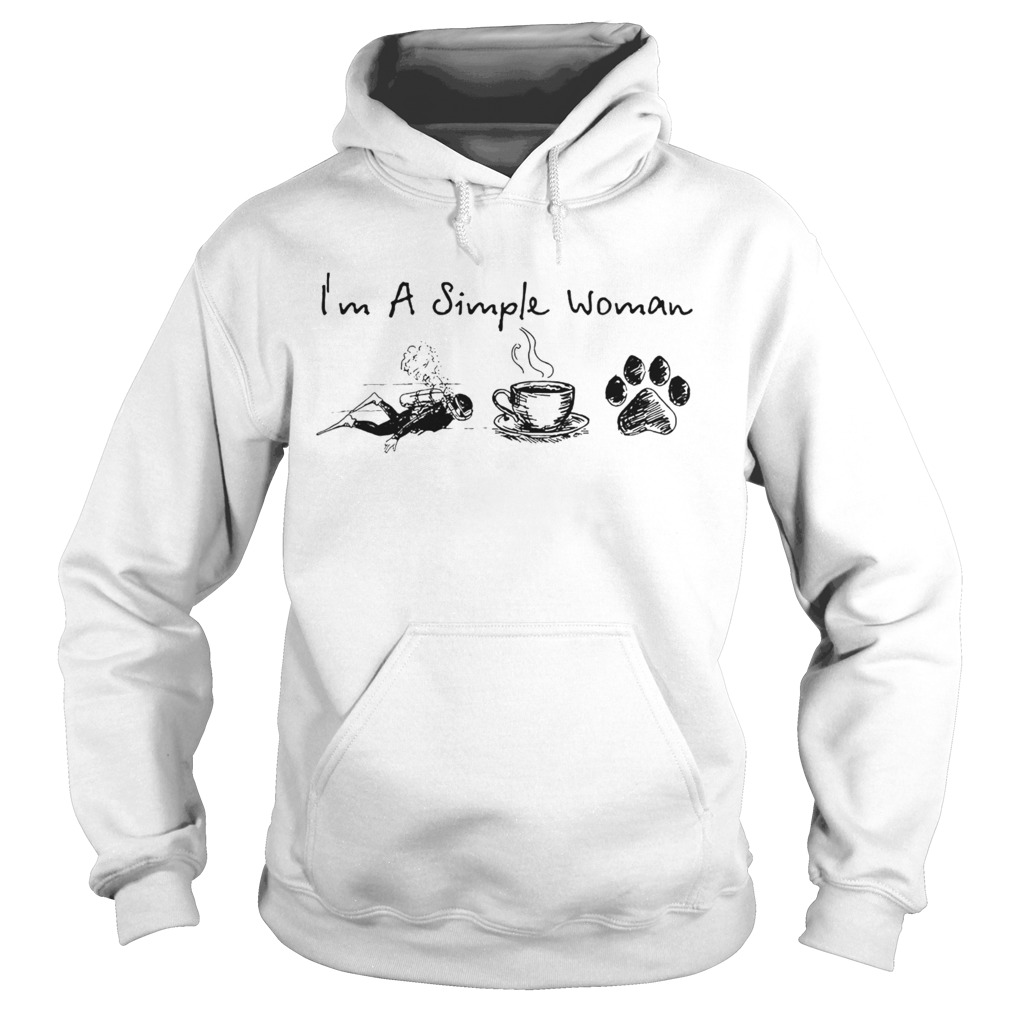 Im A Simple Woman Dive Coffee Dog Hoodie