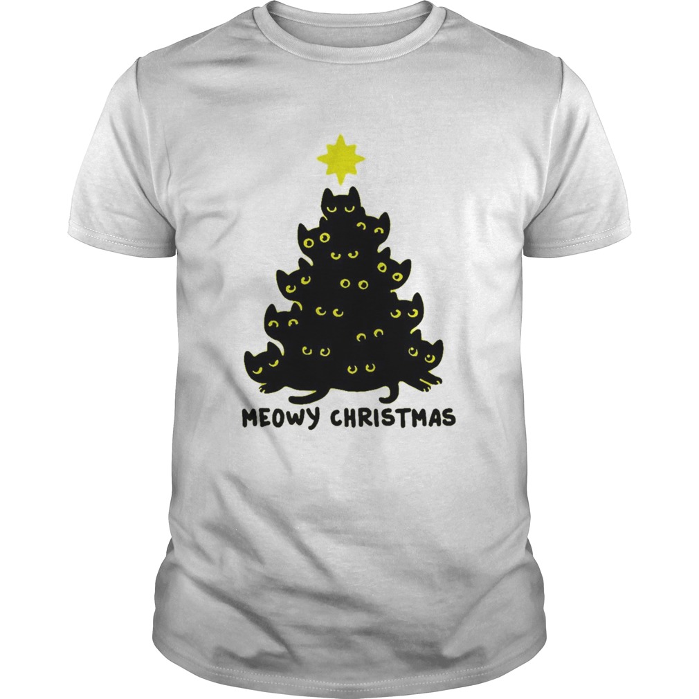 Meowy Christmas tree shirt