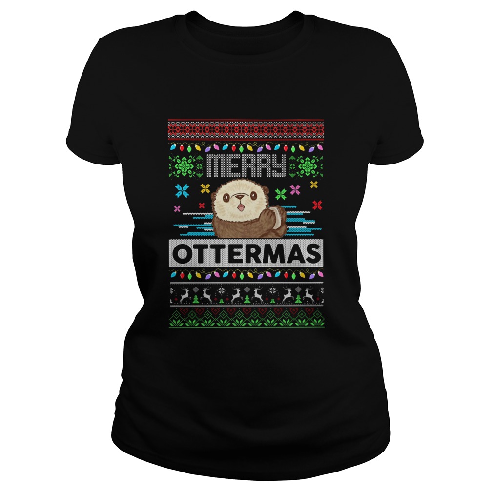 Merry Ottermas Ugly Christmas Classic Ladies