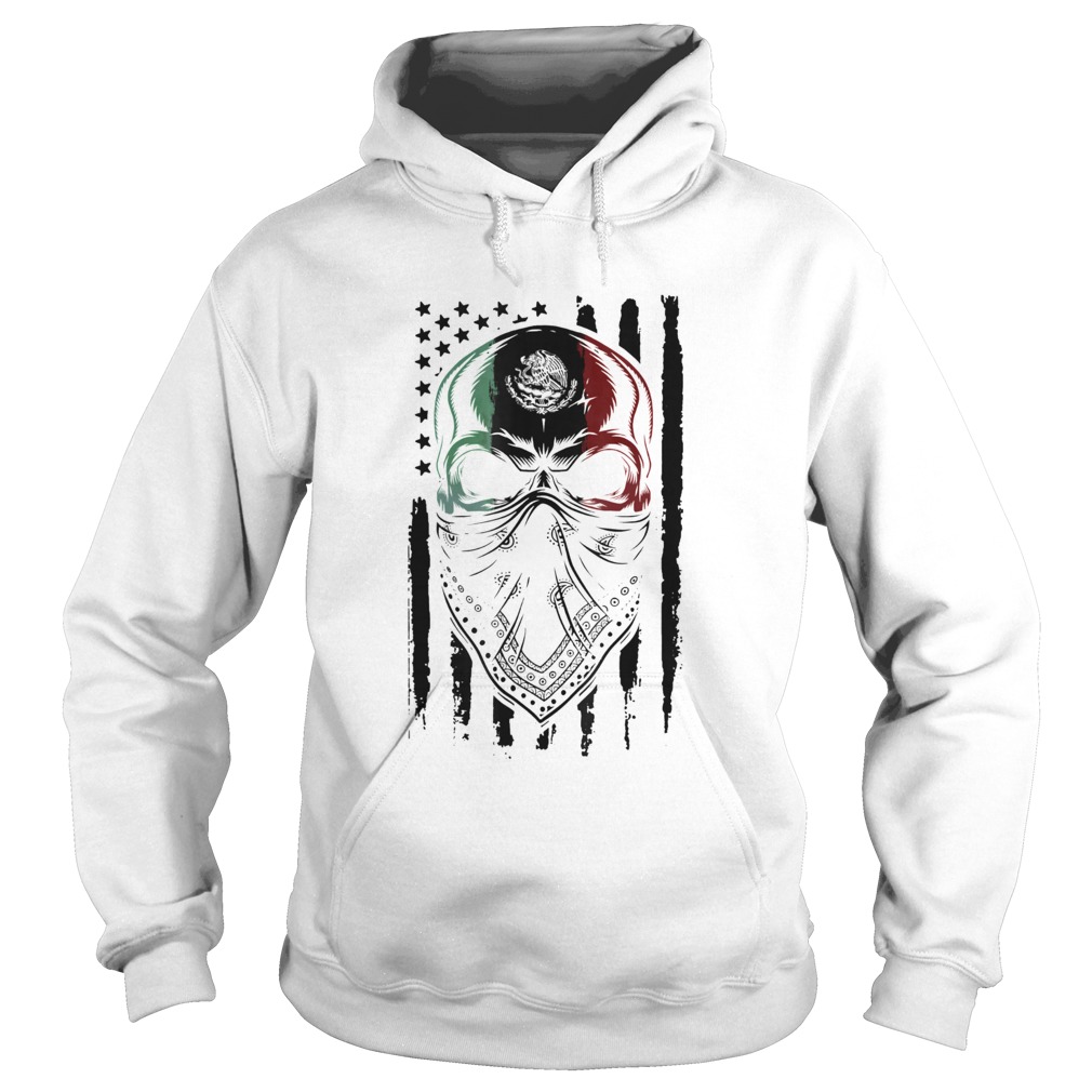 Mexican American Skull Pride Cool Spooky Dead Bandana Hoodie