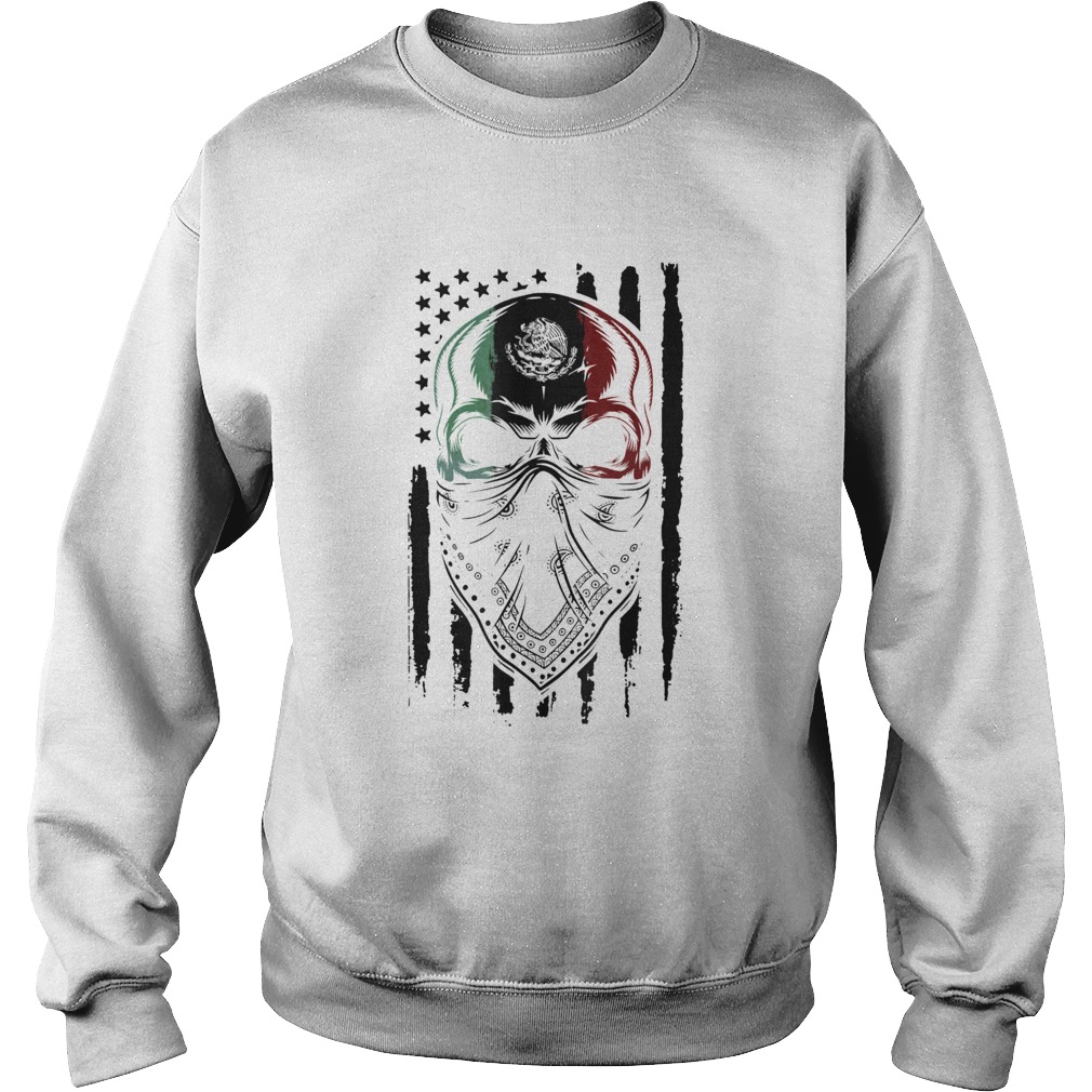 Mexican American Skull Pride Cool Spooky Dead Bandana Sweatshirt