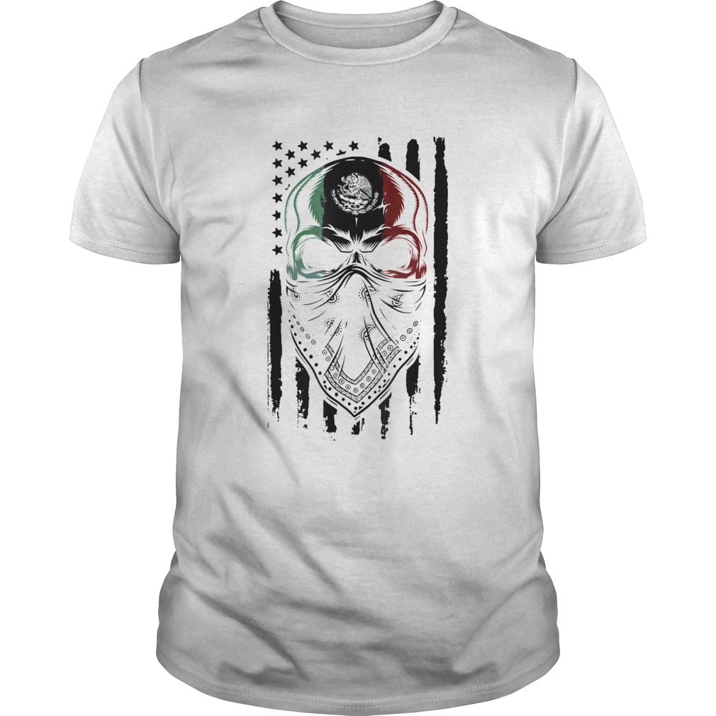 Mexican American Skull Pride Cool Spooky Dead Bandana shirt